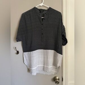 Lucky Brand Black and White Striped Top